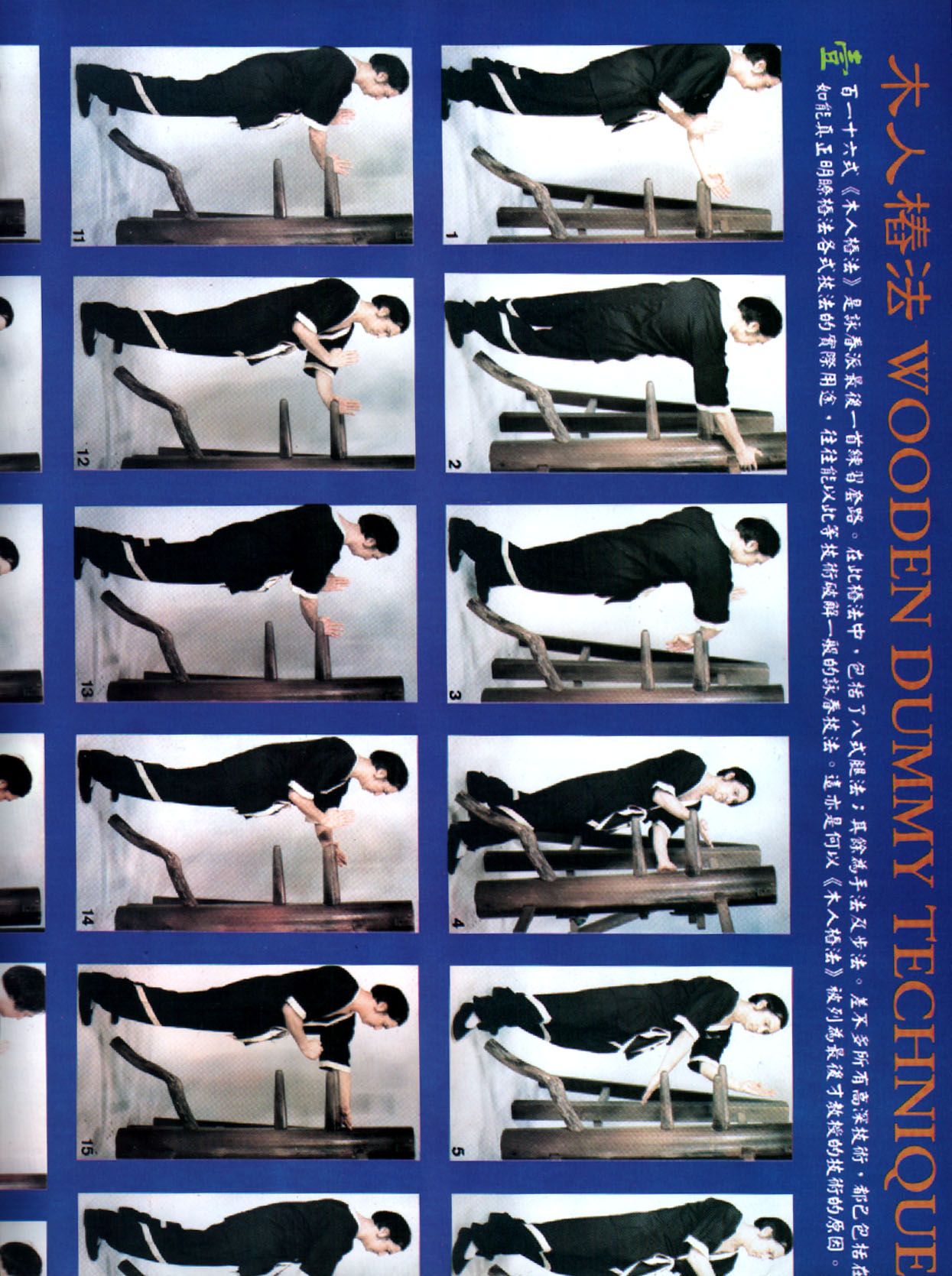 木人樁法-海報 Wooden Dummy Techniques Poster (中英對照)